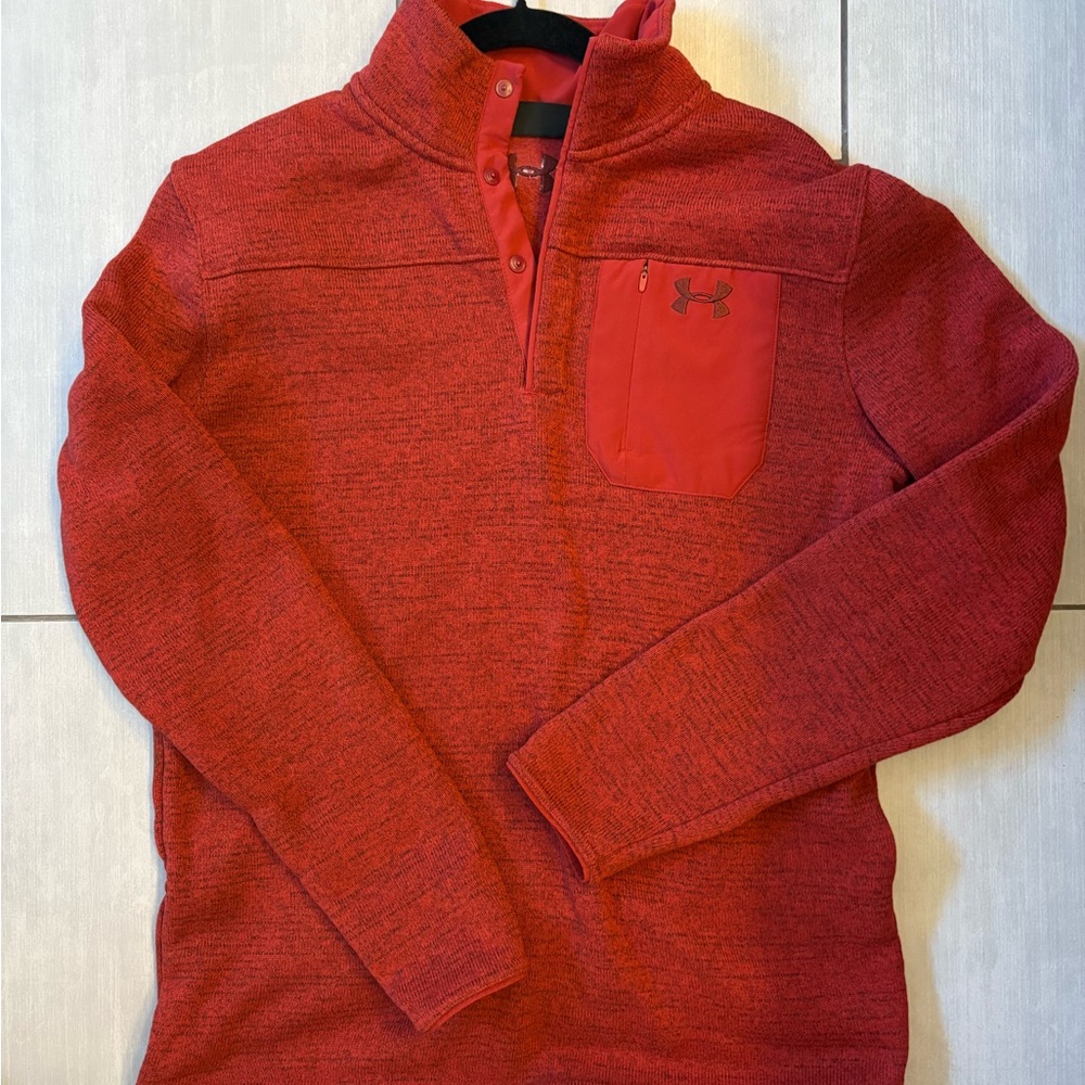 Under Armour Men's Zip Up Sweater in Rich Red